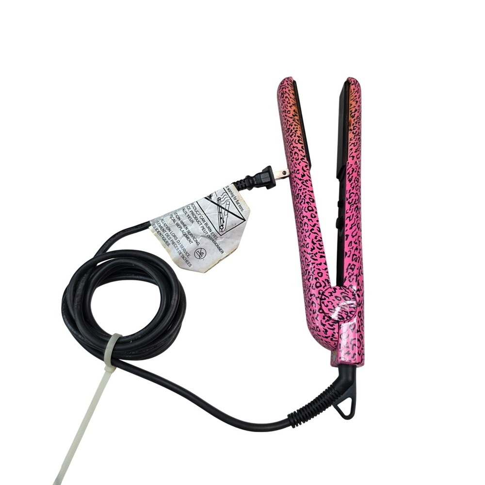 Eva NYC Pink Leopard Print Hair Straightener Flat Iron 180-450F EVA-038‎ S3